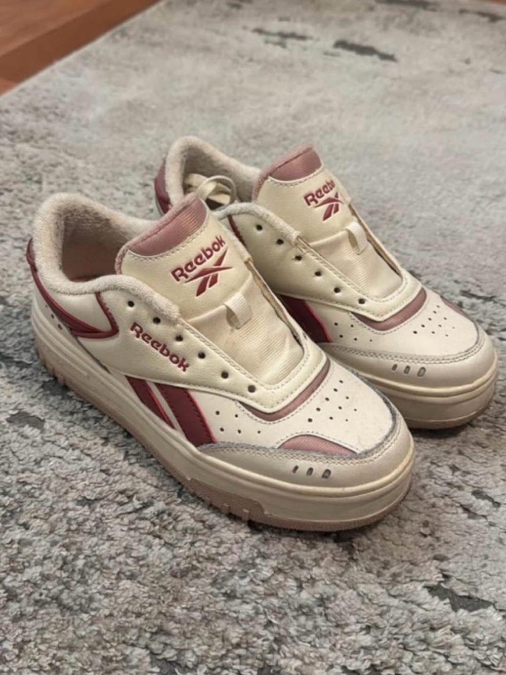 Reebok Women's Cream and Rose Trainer Sneakers